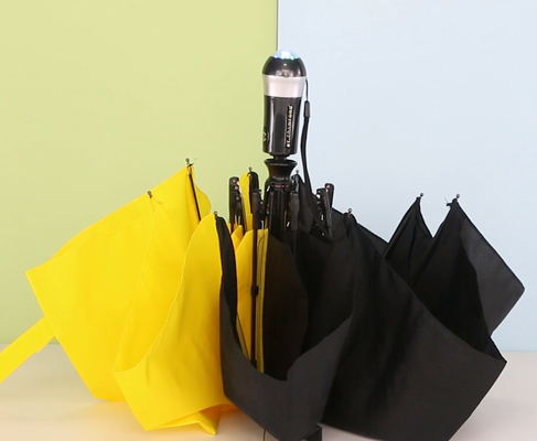 Ladies Sun Three Foldable Umbrella With Colorful LED