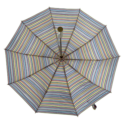21 Inches Travel Auto Open And Close Umbrellas With Golden Frame