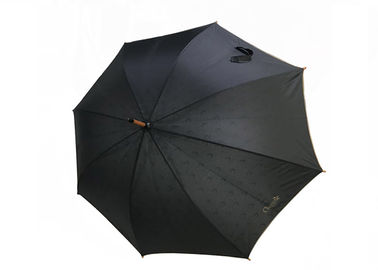 Unisex Black Umbrella Wooden Handle Double Layer Simple Light For Rainy Days