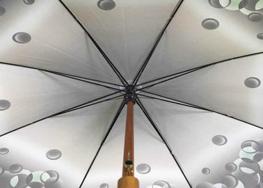 UV Protection Wooden Stick Umbrella , Classic Umbrella Wooden Handle