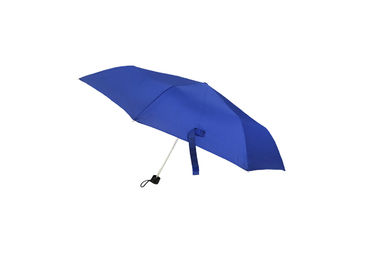 Customized Blue Foldable Umbrella Super Light Pongee Fabric Aluminum Frame