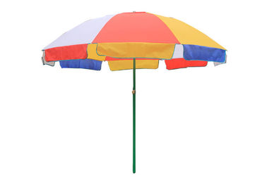Promotional UV Beach Umbrella Custom Printing 170g Polyester Steel Shaft