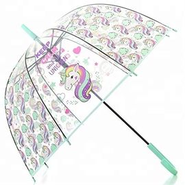 Gift Dome Style Transparent Unicorn Umbrella , Clear Plastic Bubble Umbrella