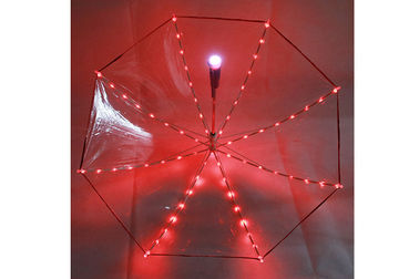 Customized Girls Small Red Umbrella Easy Manual Open Use 19 Inches With LED On Tips