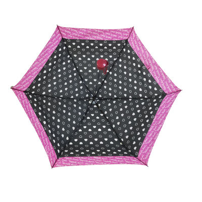 21 Inches Pink Edge Fiberglass Frame Foldable Umbrella