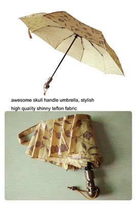 Shinny Skull Handle Foldable Windproof Umbrella For Men