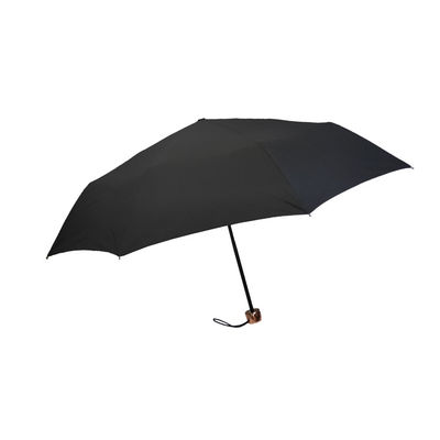 8 Ribs Manual 3 Folding Umbrella With Wooden Handle