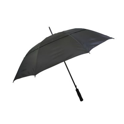 Auto Open Pongee 190T Windproof Golf Umbrellas With Transparent Panel