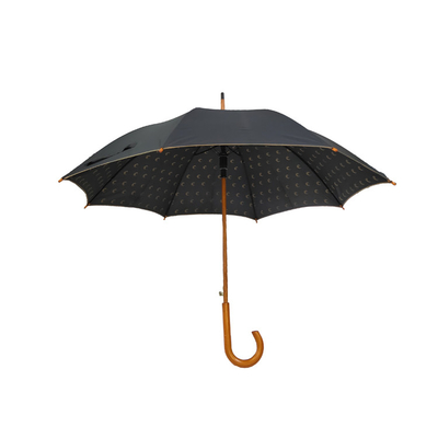 Auto Open 8 Metal Ribs Windproof Golf Umbrellas With Wooden Handle