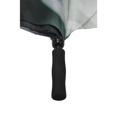 8mm Metal Shaft Straight Handle Auto Open Golf Umbrella With Digital Printing
