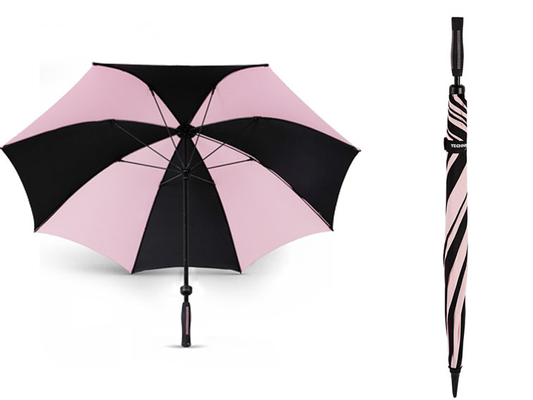 Manual Open Windproof Pongee Straight Handle Umbrella Women Design