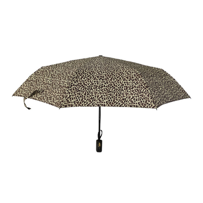 190T Polyester 3 Folding Umbrella With Lepoard Pattern