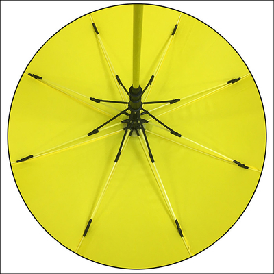 Yellow Color Fiberglass Shaft Pongee Big Size Golf Umbrella For Men