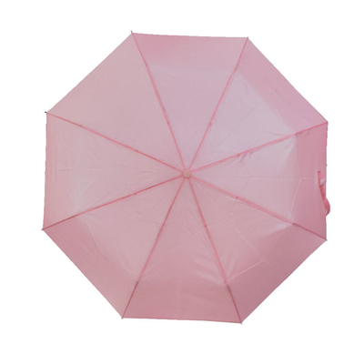 Manual Open Portable 3 Folding Pongee Fabric Umbrella