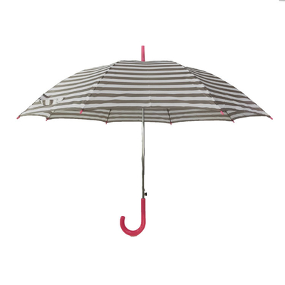 Windproof 23&quot; Polyester 190T Straight Umbrella With Wooden Handle