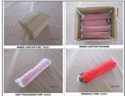 Manual Open Pongee Fabric 3 Fold Ladies Umbrella 21&quot;x8k
