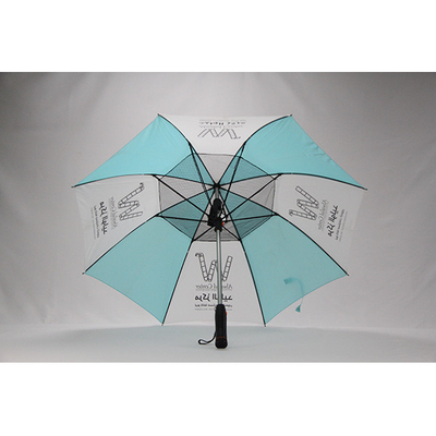 Pongee Fabric 8mm Metal Shafts Straight Umbrella With Fan
