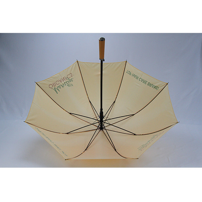 Promotional Automatic Golf Umbrella With Straight Wooden Handle