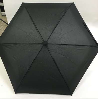 190T Pongee 5 Fold Small Pocket Umbrella 19''X6k With Aluminum Frame