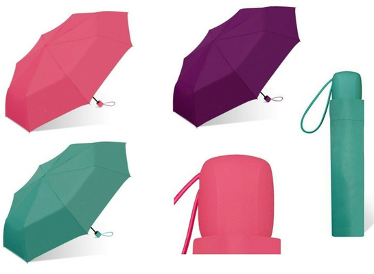 42'' ARC Mini Folding Solid Color Manual Open Umbrella