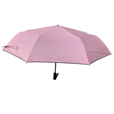 UPF 30 Auto Open Close 3 Folding Umbrella With Blacking UV Coating