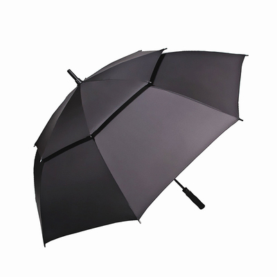 Straight Double Canopy Customized Golf Umbrella Semi Automatic Windproof Waterproof