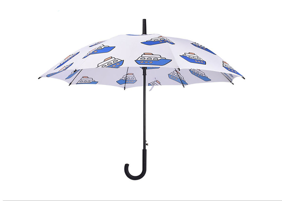 Polyester / Pongee Fabric Women'S Stick Umbrellas , Rain Stick Golf Umbrella