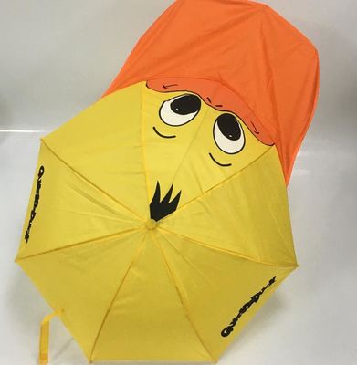Kids Compact Umbrella with Customizable Printing Durable Polyester Pongee Fabric and Comfortable Plastic Handle