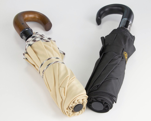 Automatic 3 Folding Umbrella With J Handle UV Coating