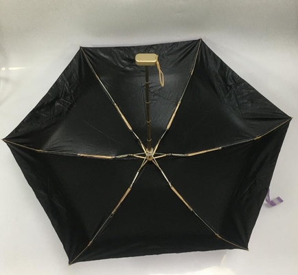 Small Size 5 Folds Ladies Pocket Umbrella With Black Coating Inside