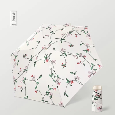 Super Mini 19 Inch 5 Fold Umbrella Ultralow Light Sunblock UV Pocket Mini Umbrella