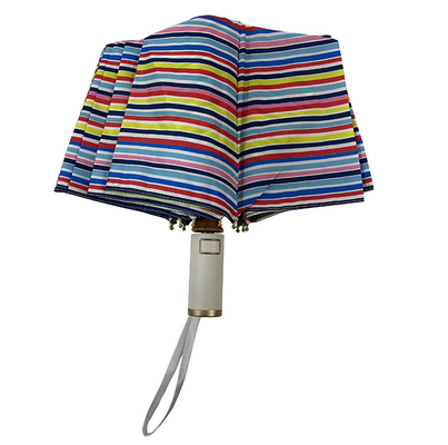 21 Inches Travel Auto Open And Close Umbrellas With Golden Frame