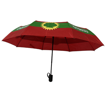 Pongee Red Automatic Travel Umbrella With 8 Panel Logo Promotion Ladies Umbrella