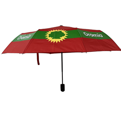 Pongee Red Automatic Travel Umbrella With 8 Panel Logo Promotion Ladies Umbrella