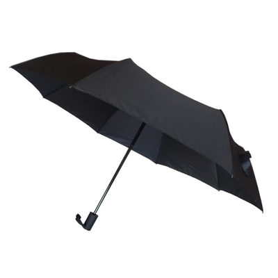 RPET Pongee Windproof Travel Umbrella Auto Open Closed Metal Frame Fiberglass Ribs