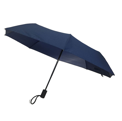 RPET Pongee Windproof Travel Umbrella Auto Open Closed Metal Frame Fiberglass Ribs