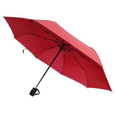 RPET Pongee Windproof Travel Umbrella Auto Open Closed Metal Frame Fiberglass Ribs