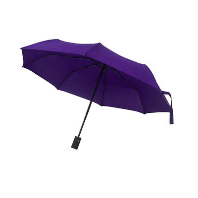 RPET Pongee Windproof Travel Umbrella Auto Open Closed Metal Frame Fiberglass Ribs