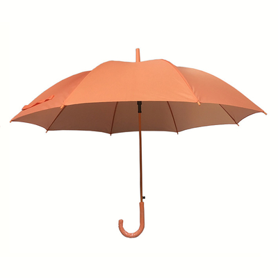 Matching Color Orange Long Compact Golf Umbrella Fiberglass Shaft And Ribs