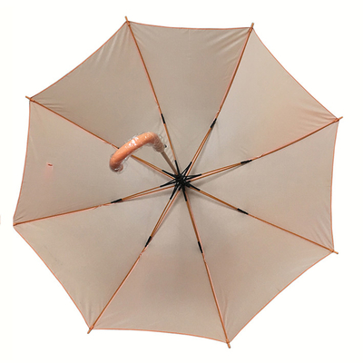 Matching Color Orange Long Compact Golf Umbrella Fiberglass Shaft And Ribs