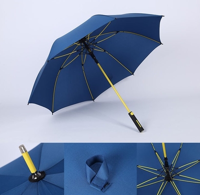 30 Inches Yellow Auto Open Golf Umbrella Fiberglass Frame