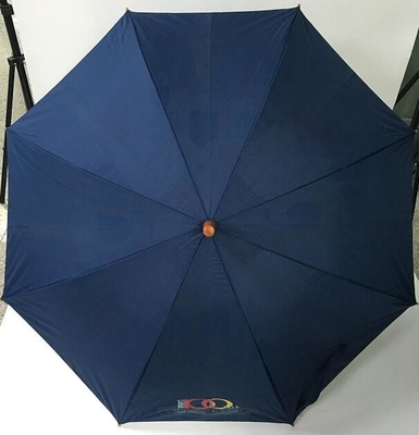 Metal Shaft Auto Open Wooden Umbrella With Two Layers