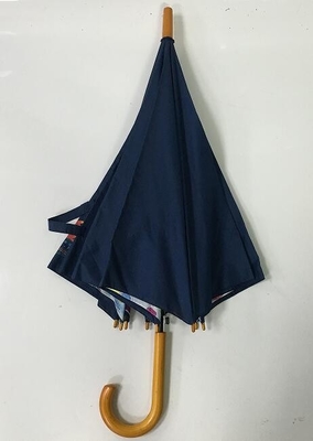 Metal Shaft Auto Open Wooden Umbrella With Two Layers