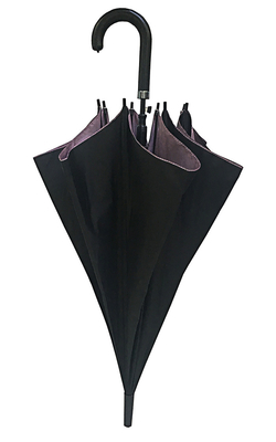 Black UV PROOF Pongee Auto Open Stick Umbrella Diameter 105cm