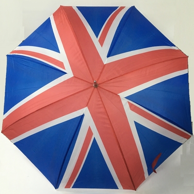 Black 8-Ribs Straight Handle Windproof Compact Golf Umbrella