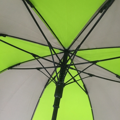 Sleek Black Straight Handle Pongee Golf Umbrella