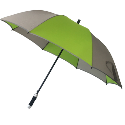 Sleek Black Straight Handle Pongee Golf Umbrella
