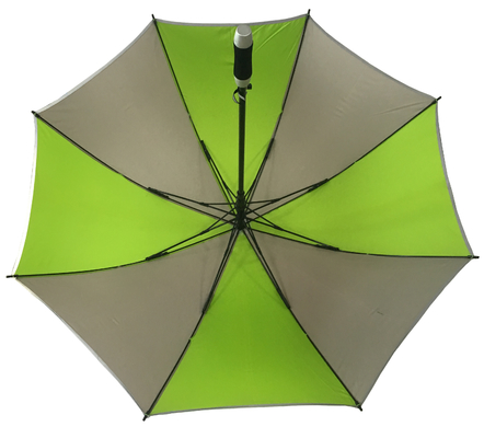 Sleek Black Straight Handle Pongee Golf Umbrella