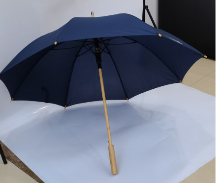 Environmental Protection Super Light Wood Umbrella Fiberglass Ribs Auto Open 23 Inches 8 Panels