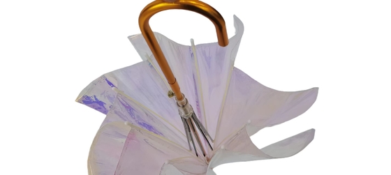 Auto Open Clear Umbrella Romantic Dream Beautiful Color Aurora Transparent Umbrella